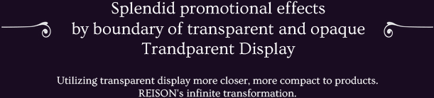 Splendid promotional effects by boundary of transparent and opaque Trandparent Display