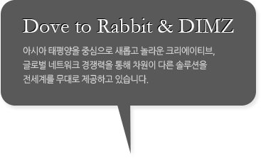 Dove to Rabbit & DIMZ ƽþ  ߽ Ӱ  ũƼ, ۷ι Ʈũ    ٸ ַ 踦  ϰ ֽϴ.